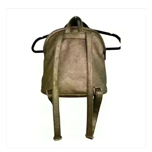 Plum by LaTique Gunmetal Faux Leather Backpack Unisex Spacious & Sleek Design - Picture 2 of 5